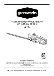 GreenWorks 22132 Guide D'utilisation