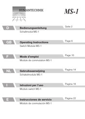 HumanTechnik MS-1 Mode D'emploi