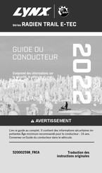 Lynx RADIEN TRAIL E-TEC Série Guide Du Conducteur