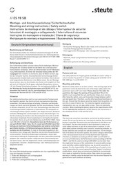 steute ES 98 SB 1Ö/1S Instructions De Montage Et De Câblage