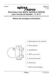 Spirax Sarco AES14 Notice De Montage Et D'entretien