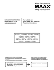 Maax 101237 Guide D'installation