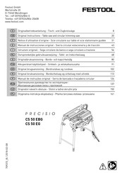 Festool PRECISIO CS 50 EBG Notice D'utilisation D'origine