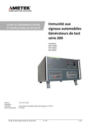 Ametek AutoWave PFM 200N Série Guide De Démarrage Rapide Et Instructions De Sécurité