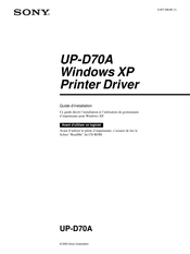 Sony UP-D70A Guide D'installation