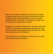 Sony Ericsson W960i Mode D'emploi