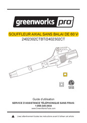 GreenWorks Pro 2402302CTBT Manuel D'utilisation