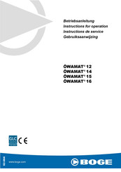 Boge ÖWAMAT 16 Instructions De Service
