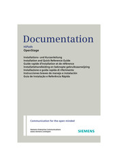 Siemens OpenStage 60 Guide Rapide D'installation Et De Référence