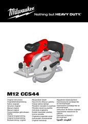 Milwaukee M12 CCS44 Notice Originale