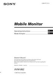 Sony XVM-B62 Mode D'emploi