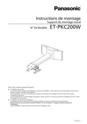 Panasonic ET-PKC200W Instructions De Montage