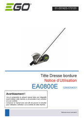 EGO EA0800E Notice D'utilisation