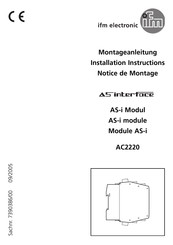 IFM Electronic AS-interface AC2220 Notice De Montage