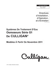 Culligan G1-3L Directives D'installation Et D'entretien