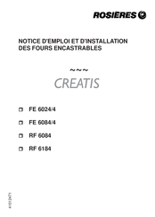 Rosieres CREATIS FE 6024/4 Notice D'emploi Et D'installation