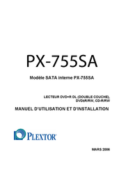 Plextor PX-755SA Manuel D'utilisation Et D'installation