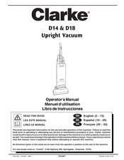 Clarke D18 Manuel D'utilisation