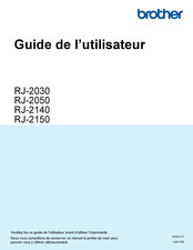 Brother RJ-2030 Guide De L'utilisateur