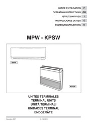 Technibel Climatisation MPW Série Notice D'utilisation