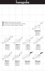 Hansgrohe Talis S 323131 Série Instructions De Montage / Mode D'emploi / Garantie