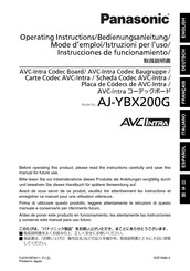 Panasonic AVC Intra AJ-YBX200G Mode D'emploi