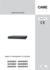 CAME XNVR2816PH Manuel De Configuration Et D'utilisation