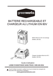 GreenWorks 2901302 Guide D'utilisation