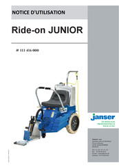 Janser Ride-on JUNIOR Notice D'utilisation