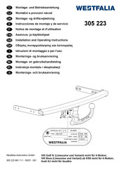 Westfalia 305 223 Notice De Montage Et D'utilisation