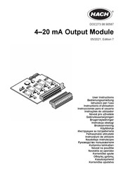 Hach Module de sortie 4-20 mA Instructions D'utilisation