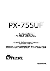 Plextor PX-755UF Manuel D'utilisation Et D'installation