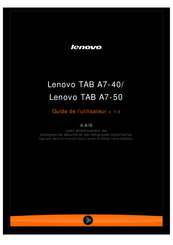 Lenovo TAB A7-40 Guide De L'utilisateur