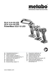 Metabo PowerMaxx SLA LED Notice D'utilisation