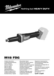 Milwaukee M18 FDG-0X Notice Originale