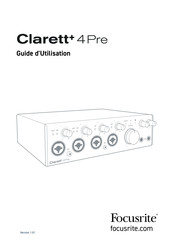 Focusrite Clarett+ 4Pre Guide D'utilisation