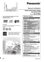 Panasonic SC-HT920 Manuel D'utilisation