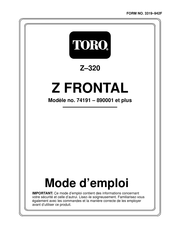 Toro Z-320 Mode D'emploi
