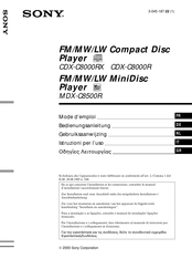 Sony MDX-C8500R Mode D'emploi