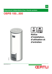 OERTLI OBPB 500 Notice D'installation, D'utilisation Et D'entretien