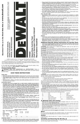 Dewalt DW660 Guide D'utilisation