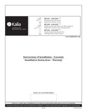 Kalia GRAFIK BF1291 Instructions D'installation - Garantie