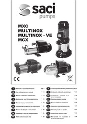 Saci pumps MCX Manuel D'utilisation Et D'entretien