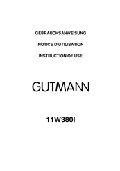 GUTMANN 11W380I Notice D'utilisation