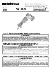 Metabo HPT CR18DBL Instructions De Sécurité Et Mode D'emploi