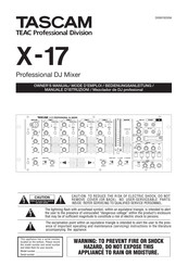 Tascam X-15 Mode D'emploi