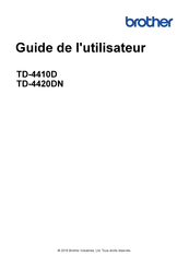 Brother TD-4410D Guide De L'utilisateur