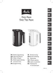 Melitta Easy Top Aqua Mode D'emploi