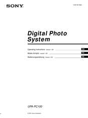 Sony UPA-PC100 Mode D'emploi