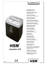 HSM shredstar X10 Notice D'utilisation